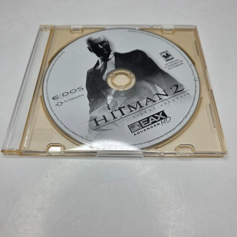 Hitman 2 Silent Assassin PC Game Disc Only Silver Eidos Vintage 2002 BK126-05